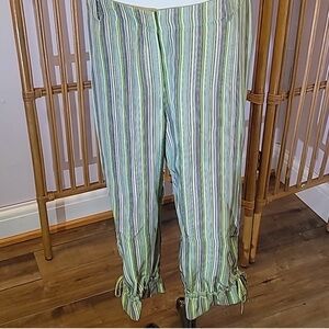 Dana Buchman Striped Silk Capri Pants